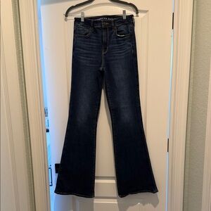 American Eagle Outfitters Women's Deep Indigo Flare Jeans